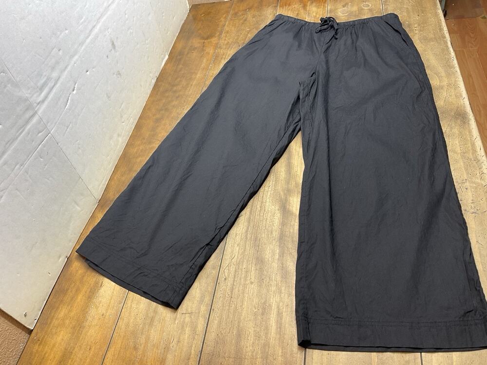 Athleta Linen Wide Leg Pull In Pant Black Women Beach Minimalist MP